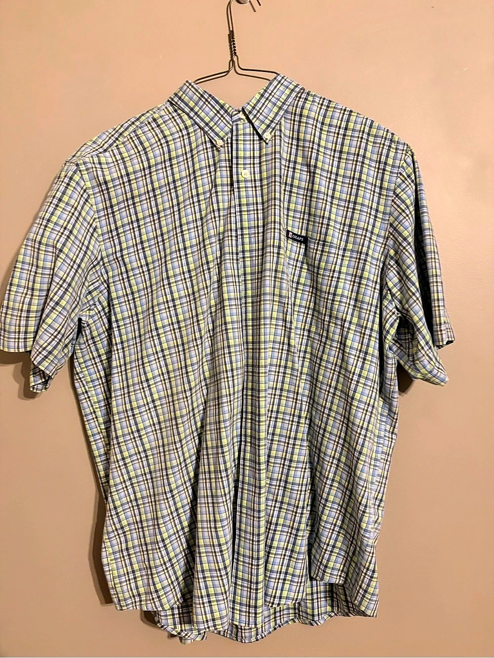Chaps Men's Plaid Short Sleeve Shirt